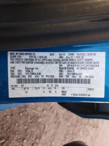 2012 FORD FIESTA SEL 3FADP4CJ1CM199284