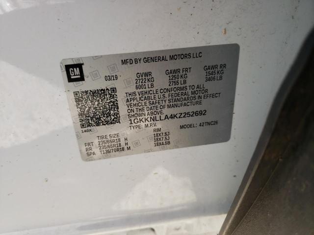 1GKKNLLA4KZ252692 GMC Acadia SLE 10