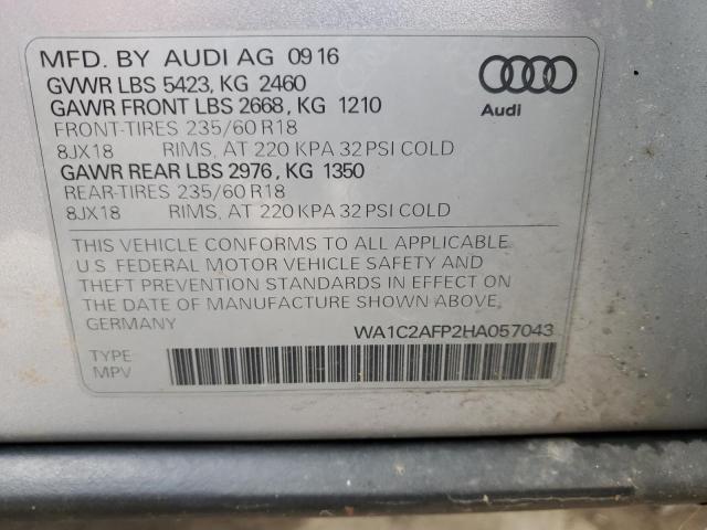 VIN WA1C2AFP2HA057043 2017 Audi Q5, Premium no.10