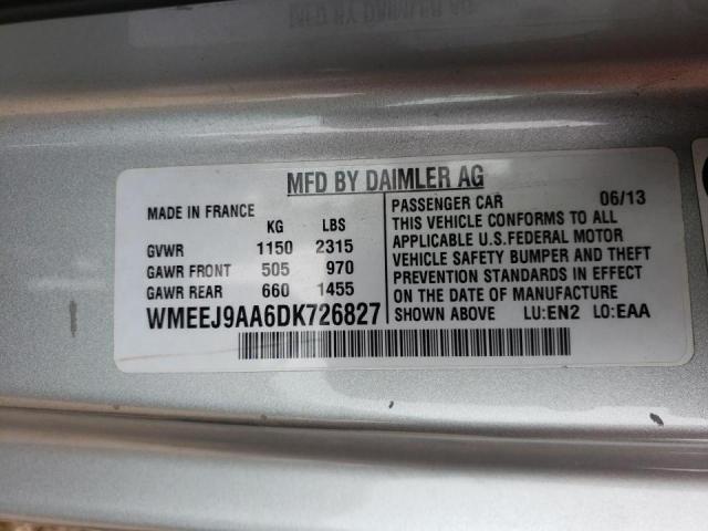 2013 SMART FORTWO WMEEJ9AA6DK726827