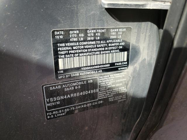 2011 SAAB 9-5 TURBO YS3GN4AR8B4004869