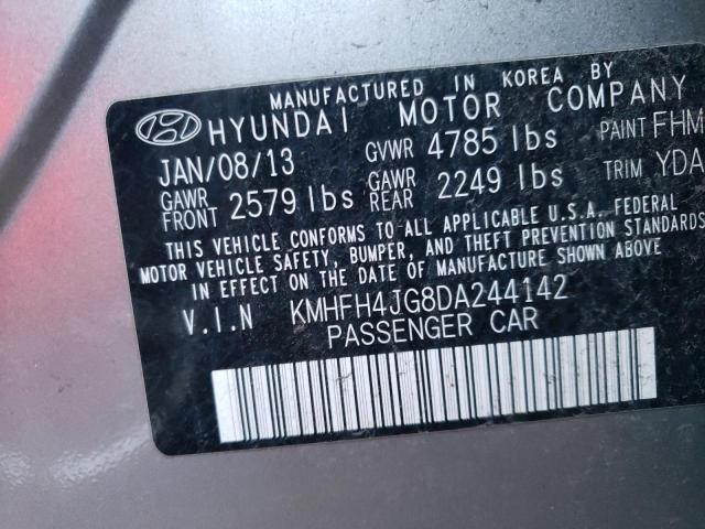 2013 HYUNDAI AZERA GLS KMHFH4JG8DA244142