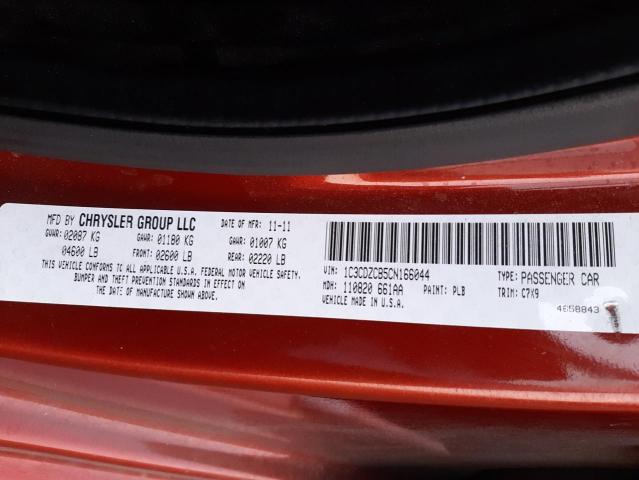 2012 DODGE AVENGER SX 1C3CDZCB5CN166044