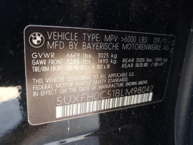2011 BMW X6 HYBRID 5UXFH0C51BLM98042