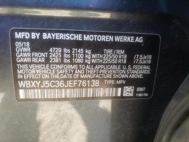 VIN WBXYJ5C36JEF76138 2018 BMW X2, Xdrive28I no.10