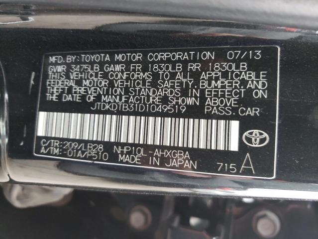 2013 TOYOTA PRIUS HYBR JTDKDTB31D1049519