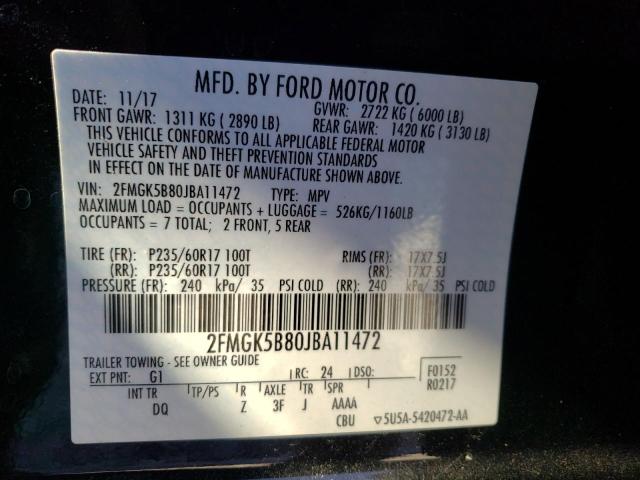 2018 FORD FLEX SE - 2FMGK5B80JBA11472