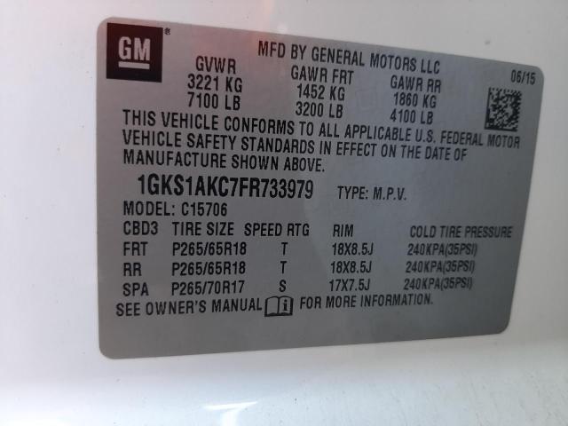 2015 GMC YUKON SLE 1GKS1AKC7FR733979