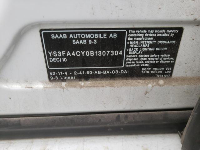 2011 SAAB 9-3 2.0T YS3FA4CY0B1307304