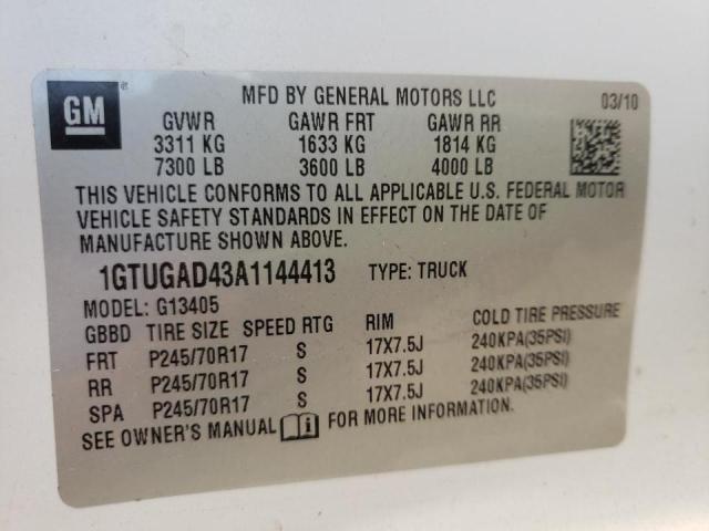 2010 GMC SAVANA G15 1GTUGAD43A1144413