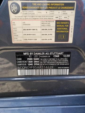 2010 MERCEDES-BENZ S 400 WDDNG9FB5AA314629