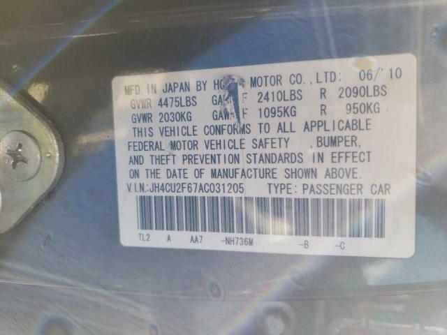 2010 ACURA TSX JH4CU2F67AC031205