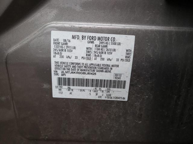 2016 LINCOLN MKX SELECT 2LMTJ6KR0GBL80426