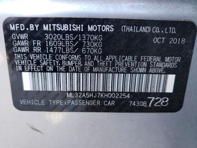 2019 MITSUBISHI MIRAGE LE ML32A5HJ7KH002254