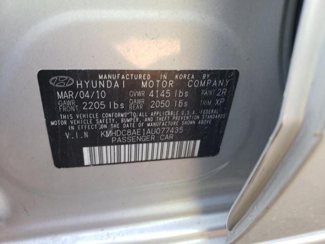 2010 HYUNDAI ELANTRA TO KMHDC8AE1AU077435