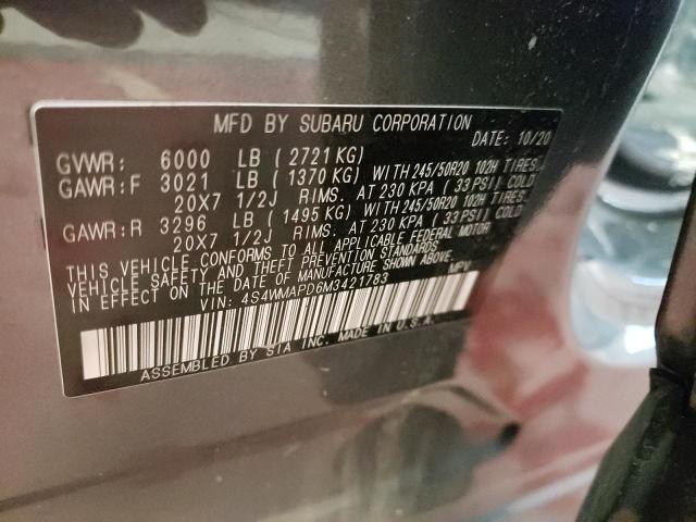 2021 SUBARU ASCENT LIM 4S4WMAPD6M3421783
