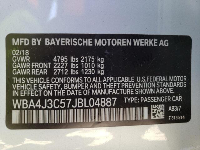 2018 BMW 430XI GRAN WBA4J3C57JBL04887