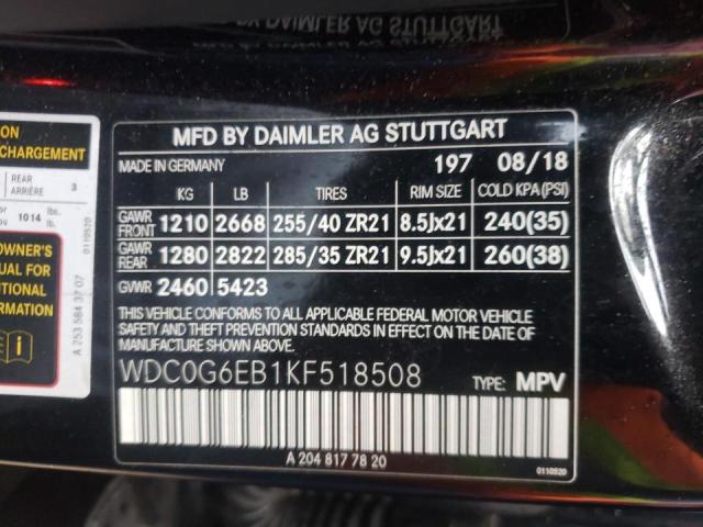 2019 MERCEDES-BENZ GLC 43 4MA WDC0G6EB1KF518508