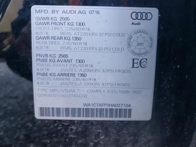 2017 AUDI Q5 PROGRES WA1C7AFP9HA027104