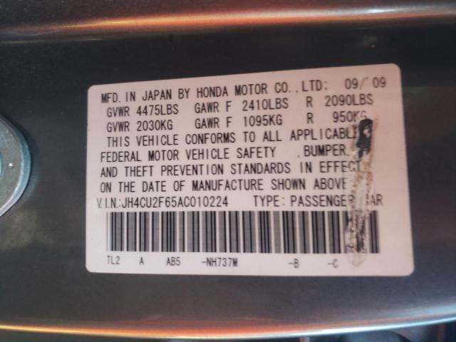 2010 ACURA TSX JH4CU2F65AC010224