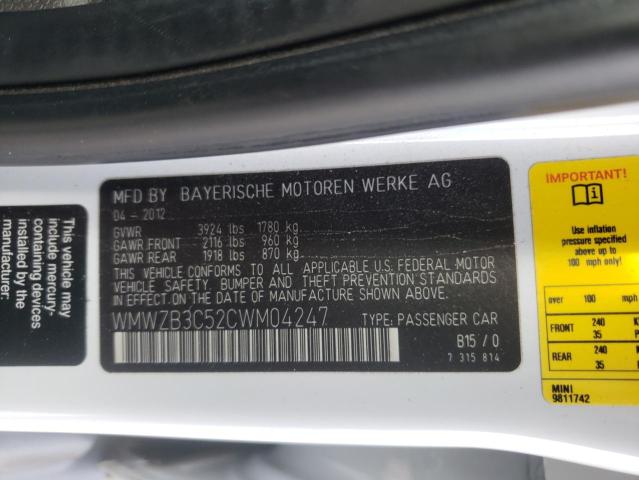 2012 MINI COOPER COU WMWZB3C52CWM04247