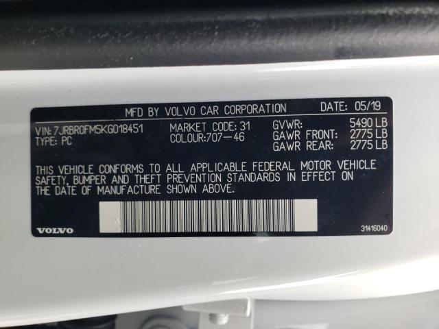 2019 VOLVO S60 T8 R-D 7JRBR0FM5KG018451