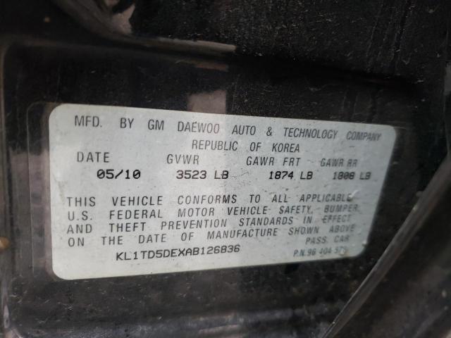 2010 CHEVROLET AVEO LS KL1TD5DEXAB126836