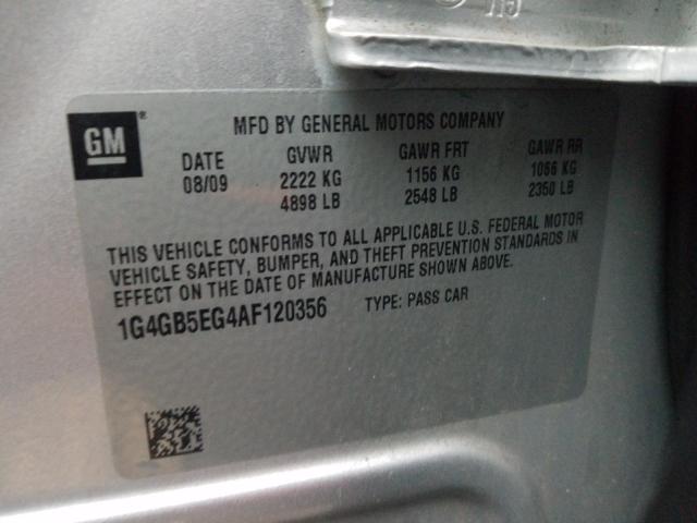 2010 BUICK LACROSSE C 1G4GB5EG4AF120356