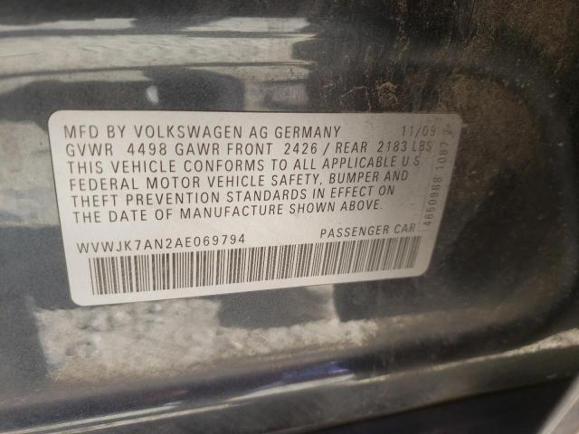 2010 VOLKSWAGEN PASSAT KOM WVWJK7AN2AE069794