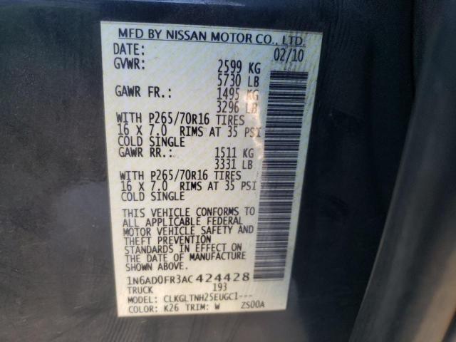2010 NISSAN FRONTIER C 1N6AD0FR3AC424428