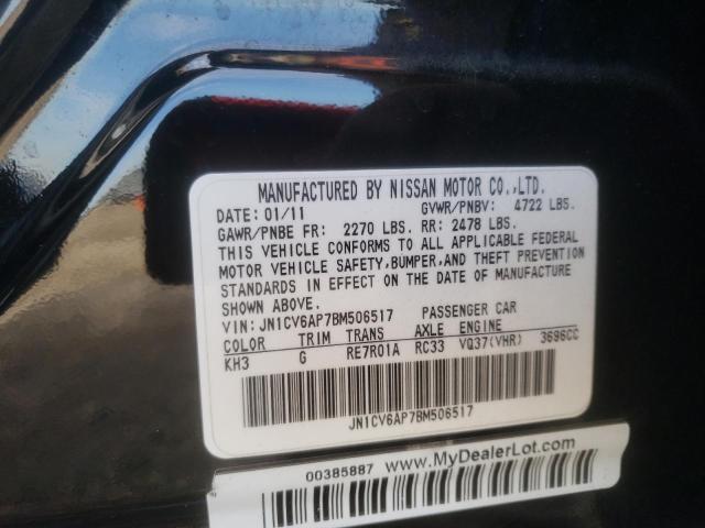 2011 INFINITI G37 BASE JN1CV6AP7BM506517