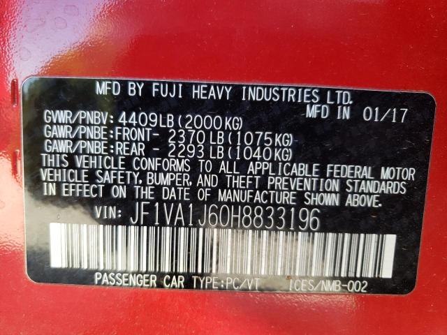 2017 SUBARU WRX LIMITE JF1VA1J60H8833196