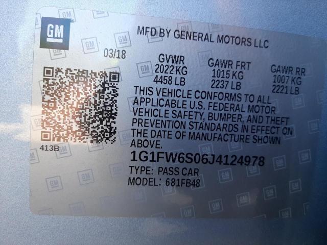 2018 CHEVROLET BOLT EV LT 1G1FW6S06J4124978