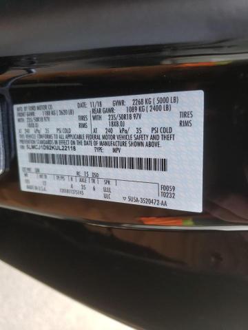 2019 LINCOLN MKC 5LMCJ1D92KUL22118