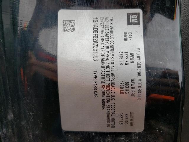 2010 CHEVROLET COBALT 1LT 1G1AD5F52A7201893