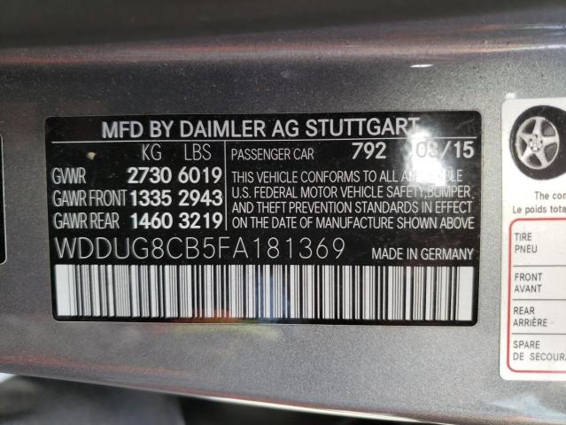 2015 MERCEDES-BENZ S550 WDDUG8CB5FA181369