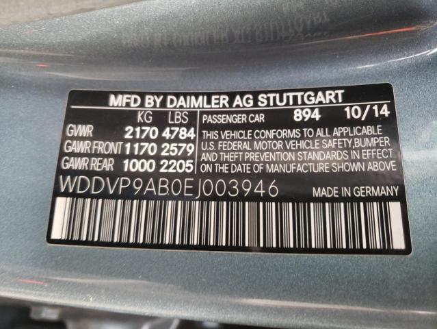 2014 MERCEDES-BENZ B ELECTRIC WDDVP9AB0EJ003946