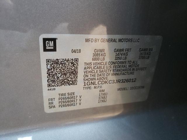 2018 CHEVROLET TAHOE POLI 1GNLCDKC3JR326012