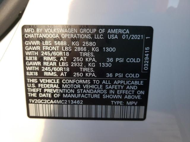 2021 VOLKSWAGEN ATLAS CROS 1V2GC2CA4MC213462