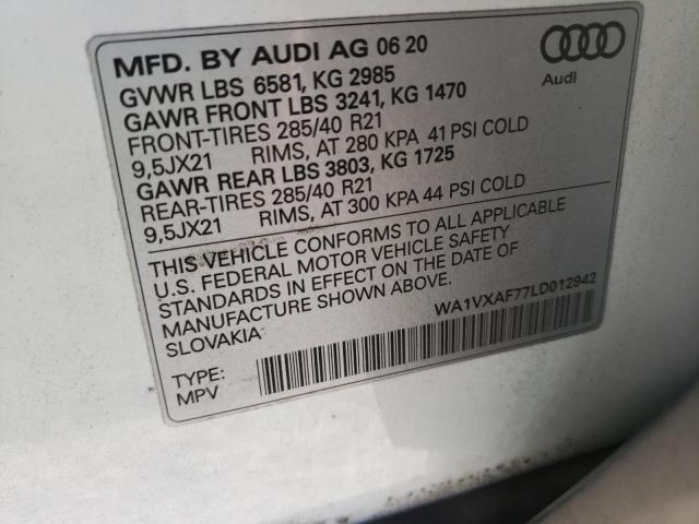 VIN WA1VXAF77LD012942 2020 Audi Q7, Prestige no.10