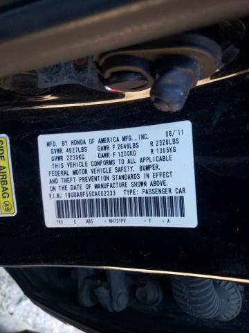 2012 ACURA TL 19UUA9F55CA002333