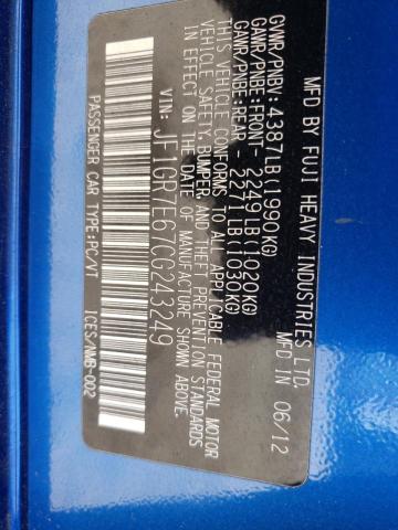 2012 SUBARU IMPREZA WR JF1GR7E67CG243249