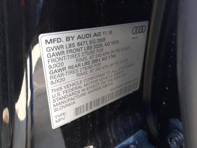 2019 AUDI Q8 PREMIUM WA1AVAF14KD016011