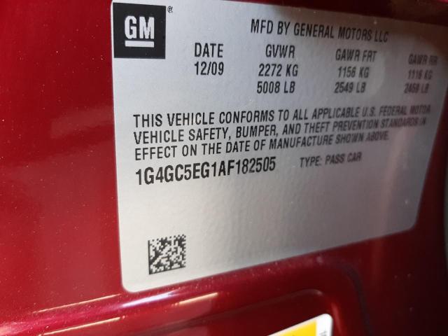 2010 BUICK LACROSSE C 1G4GC5EG1AF182505