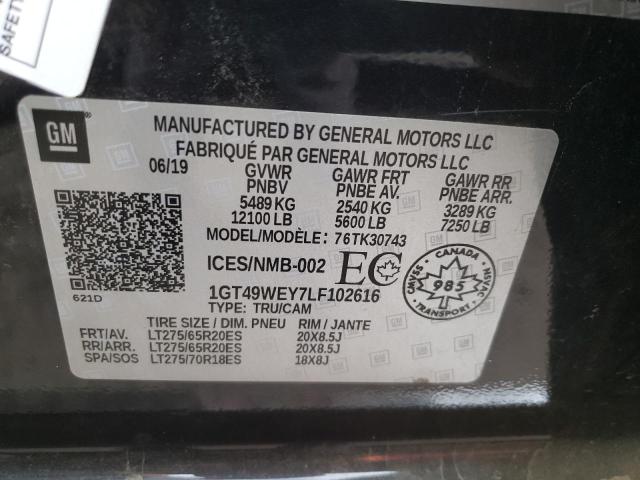2020 GMC SIERRA K35 1GT49WEY7LF102616