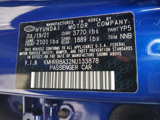 2022 HYUNDAI VENUE SE KMHRB8A32NU133878