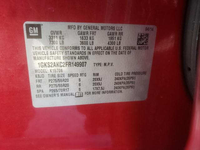 2015 GMC YUKON SLE 1GKS2AKC2FR149907
