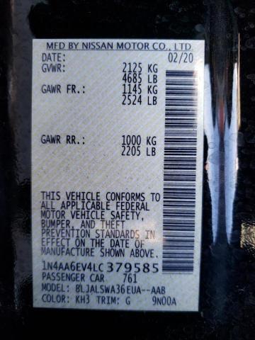 2020 NISSAN MAXIMA SR 1N4AA6EV4LC379585