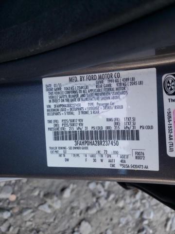 2011 FORD FUSION SE 3FAHP0HA2BR237450