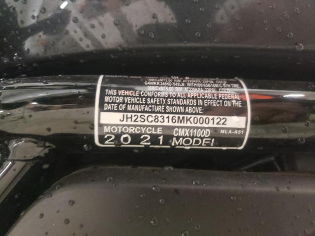 2021 HONDA CMX1100 D JH2SC8316MK000122